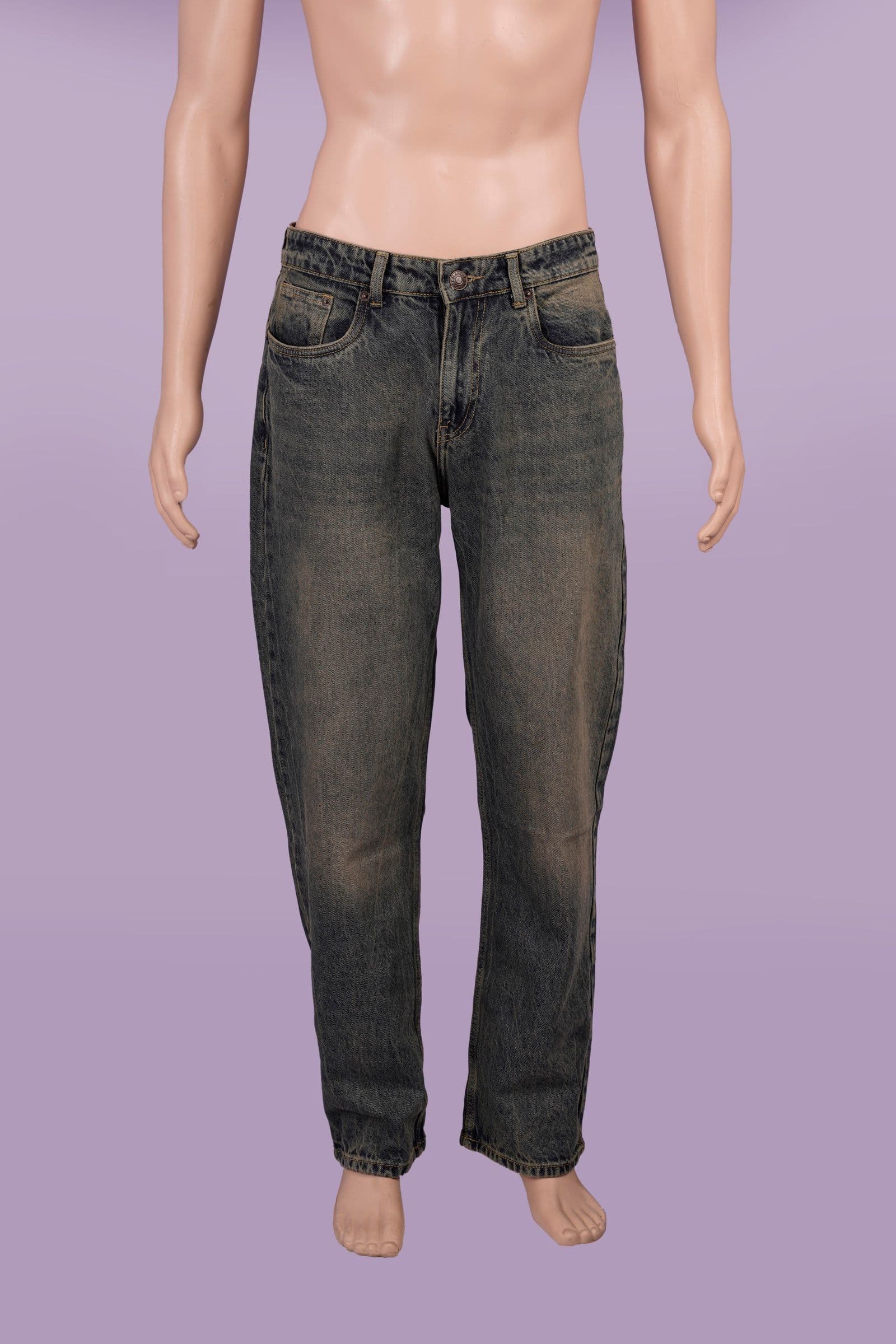 Vintage Wash Relaxed Fit Denim Jeans